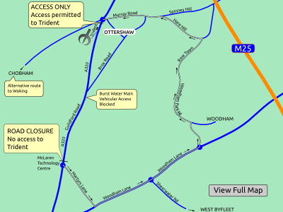 A320 Guildford Road Closure