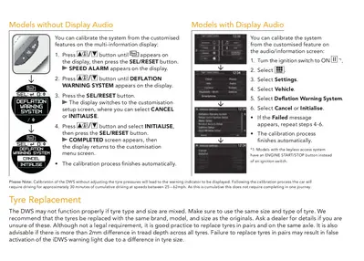 Honda Deflation System Warning User Guide
