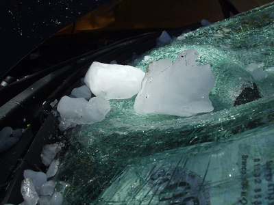 Lump of ice falls from the sky