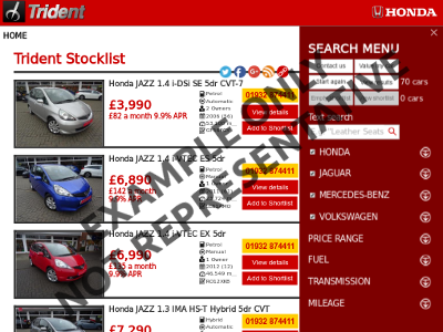 Trident Honda Stocklist with Honda Finance