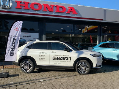 Trident Honda's new e:Ny1 SUV courtesy car in Platinum White Trident Honda's new e:Ny1 SUV courtesy car in Platinum White